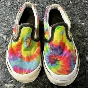 Vans | Little Girls Sneakers US Size 13 Rainbow Tie Dye Slip On Shoes - Rare!